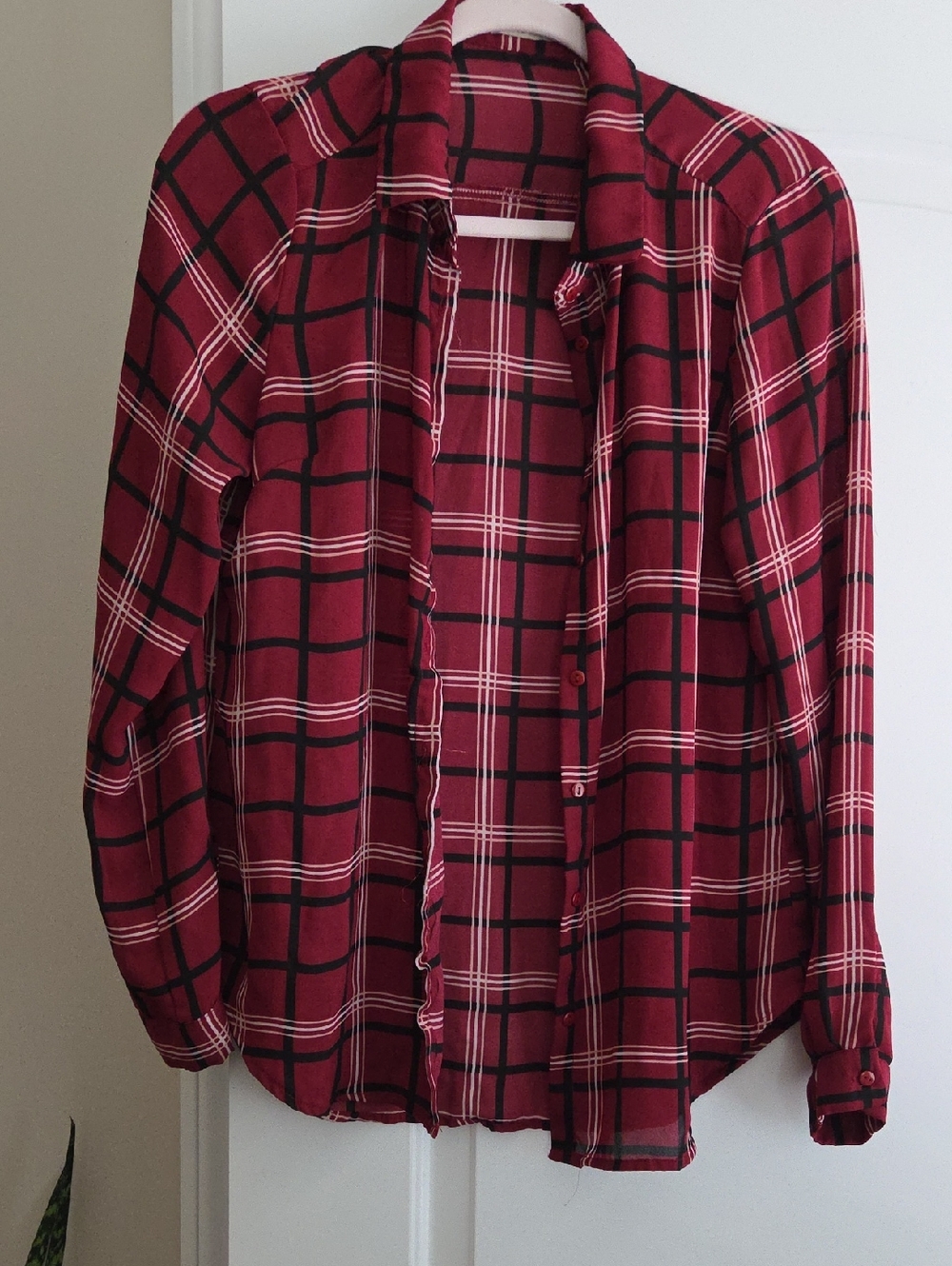 Active USA Burgundy and Black Patterned Blouse